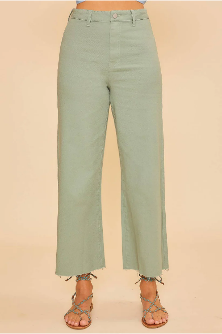 ANNIEWEAR Tie Waist High Rise Wide Leg