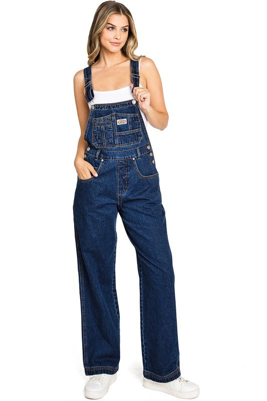 Denim Twill Overalls Dark Denim Bottom