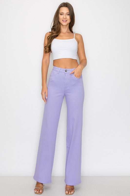 Wide Leg Jeans Lilac Bottom