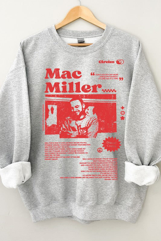 Mac Miller Crew Sweatshirt Heather Grey Top