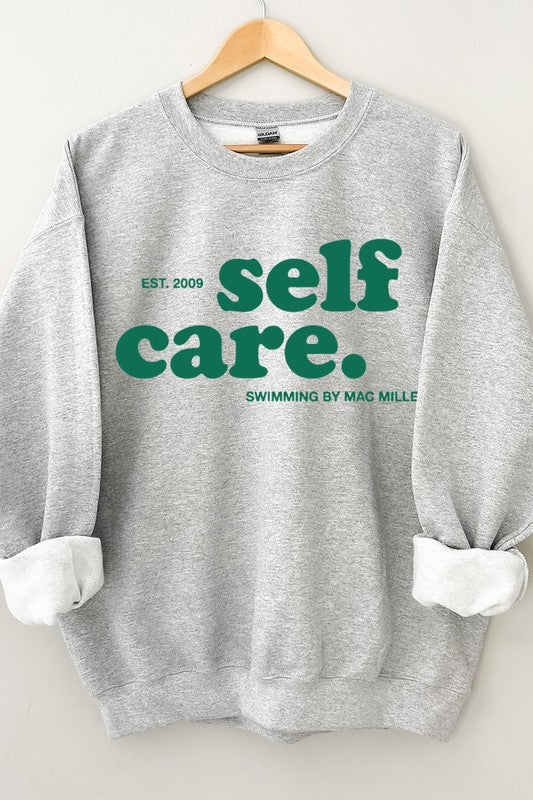 Self Care by Mac Millie Crew Sweatshirt grey Top