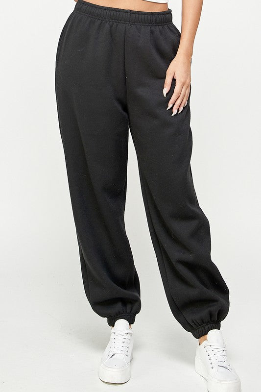 Fleece Joggers Black Bottom