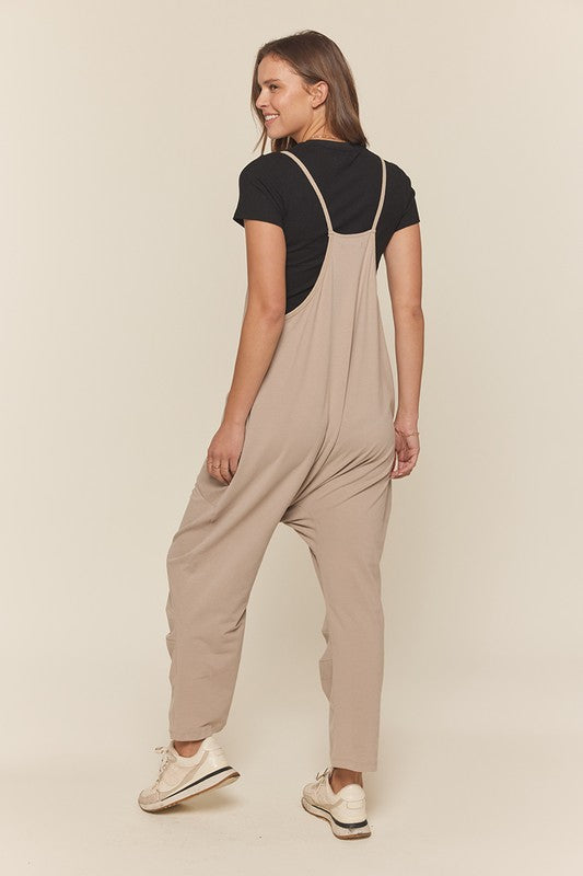 Pocket Knit Overall Pants Light Grey Jumper