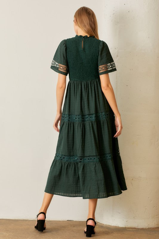 Smocked Maxi Dress Hunter Green Dress