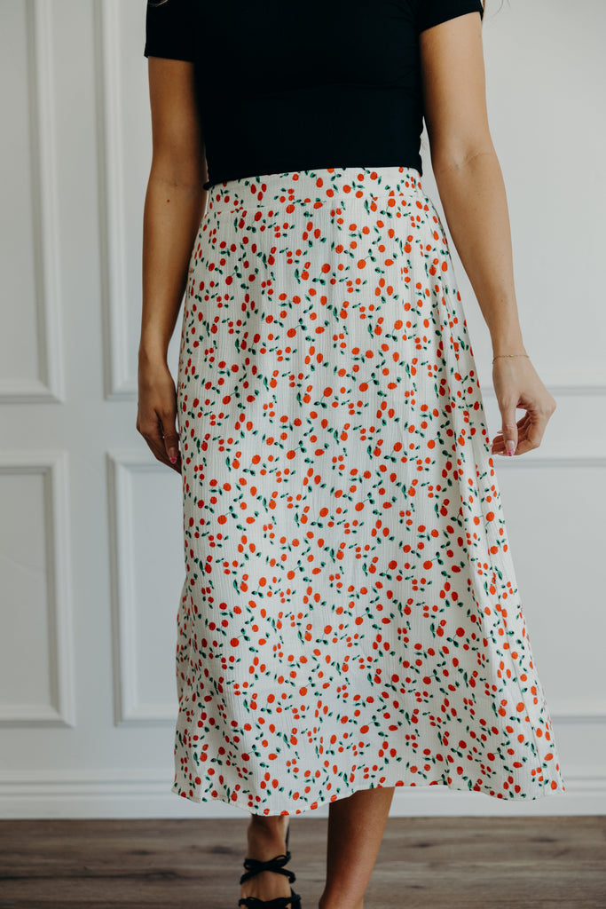 Textured Midi Skirt Cherry Pie Bottom