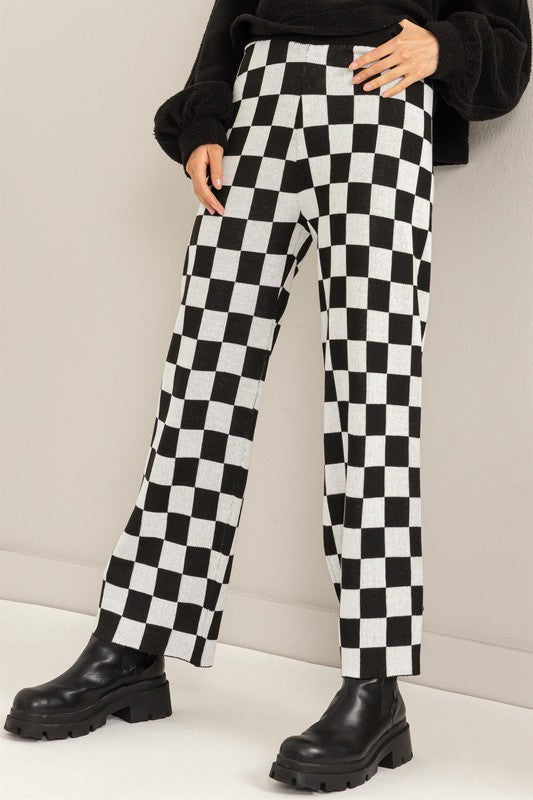 Strike Checkered Pants Black White Bottom