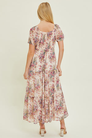 Chiffon Floral Dress Cream Multi Dress