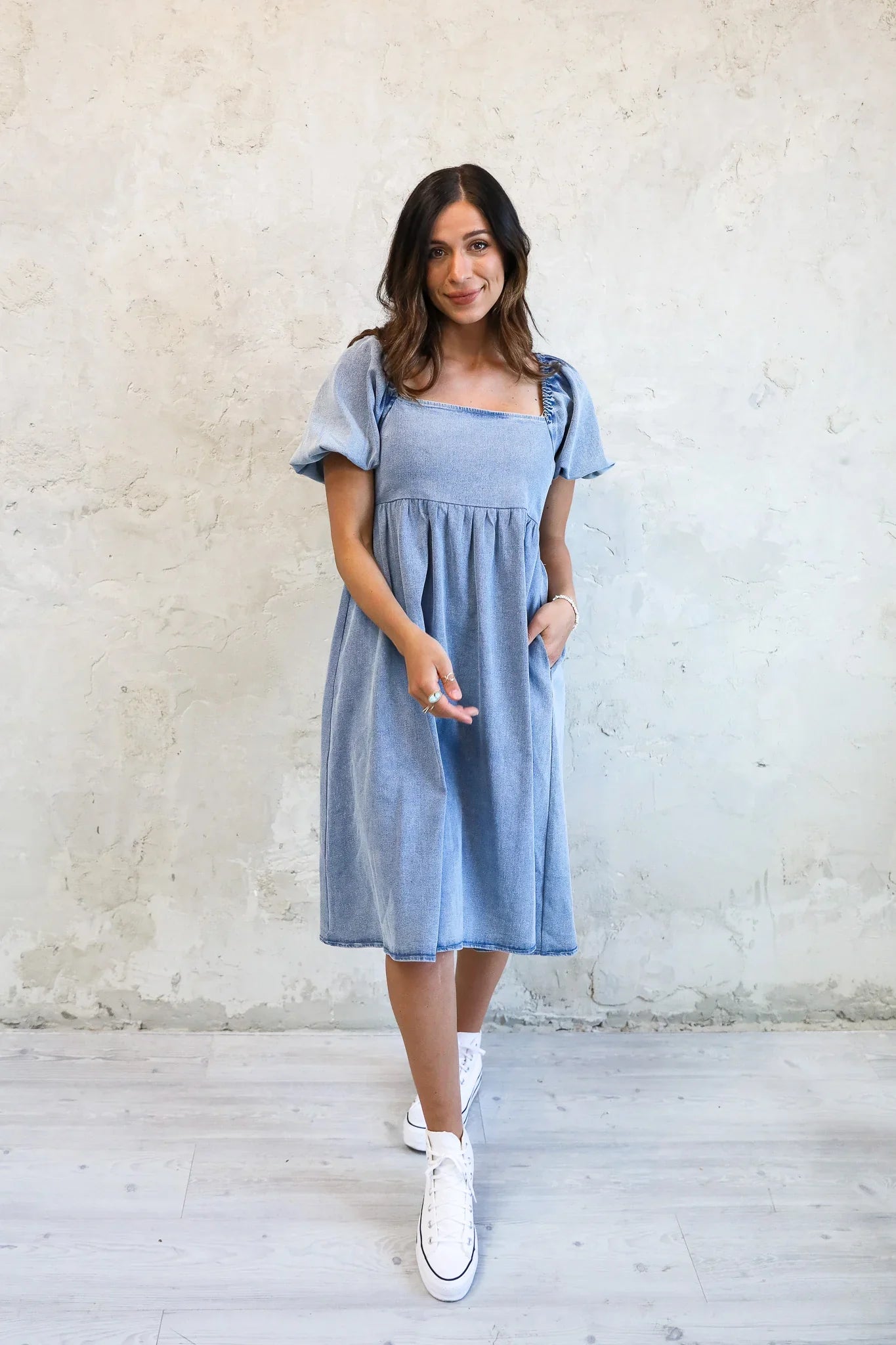 Mika Rose The Jack in Faded Denim Dress 39 & Main Mika Rose The Jack in Faded Denim Dress 39 & Main